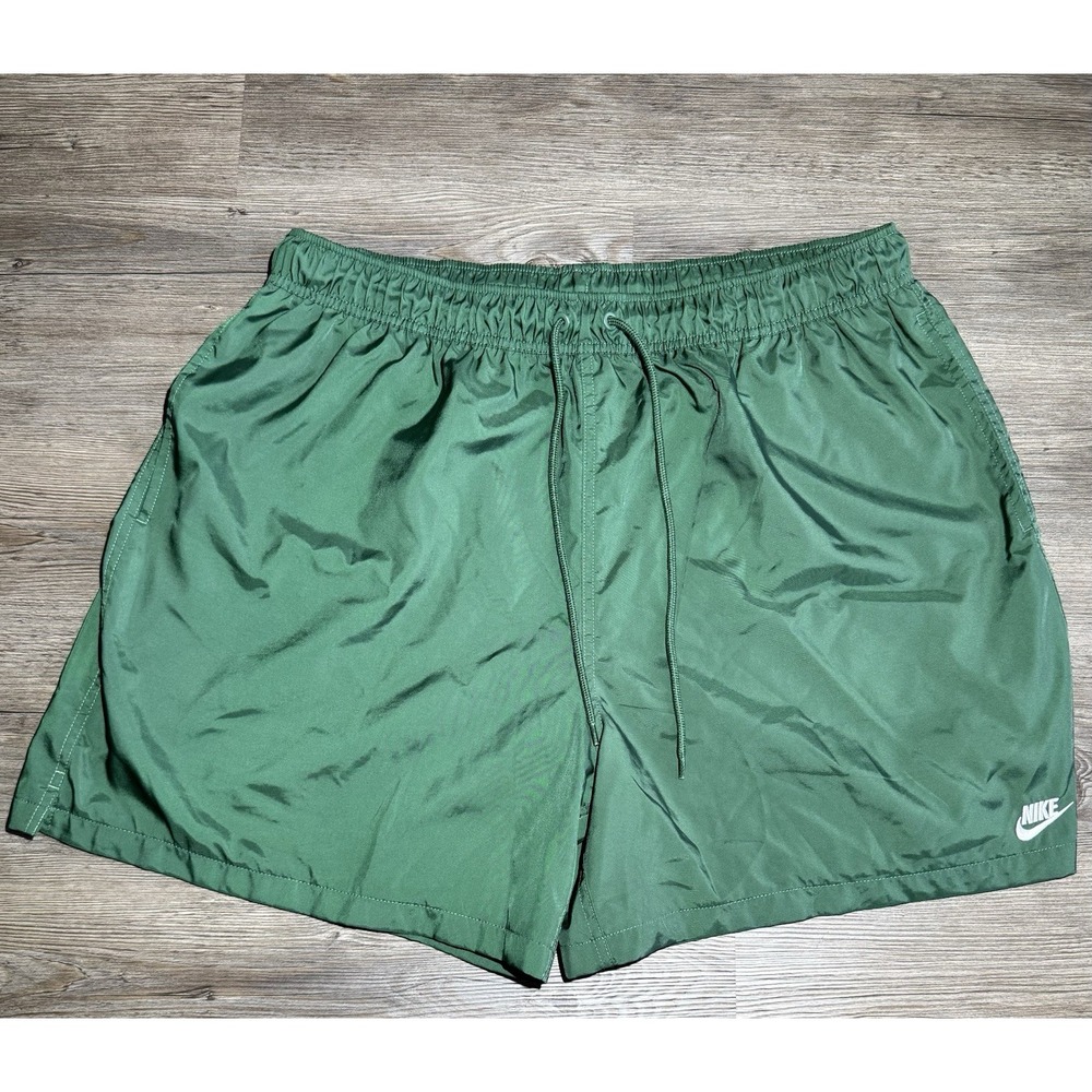 Nike Men's Swim Trunks XXL Green Mesh Lined Drawstring Shorts Beach Swimwear